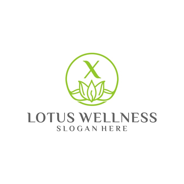 Дизайн логотипа lotus x wellness