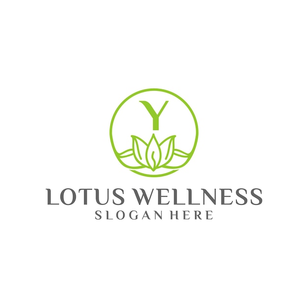 Lotus y wellness logo design