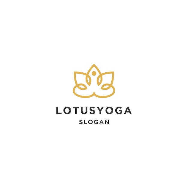 Векторная иллюстрация шаблона логотипа Lotus Yoga