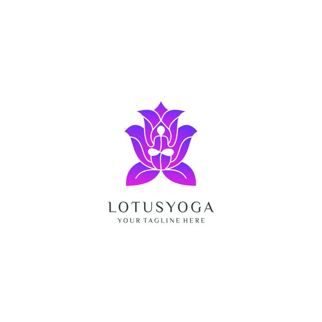 Vector lotus yoga logo ontwerp pictogram vector