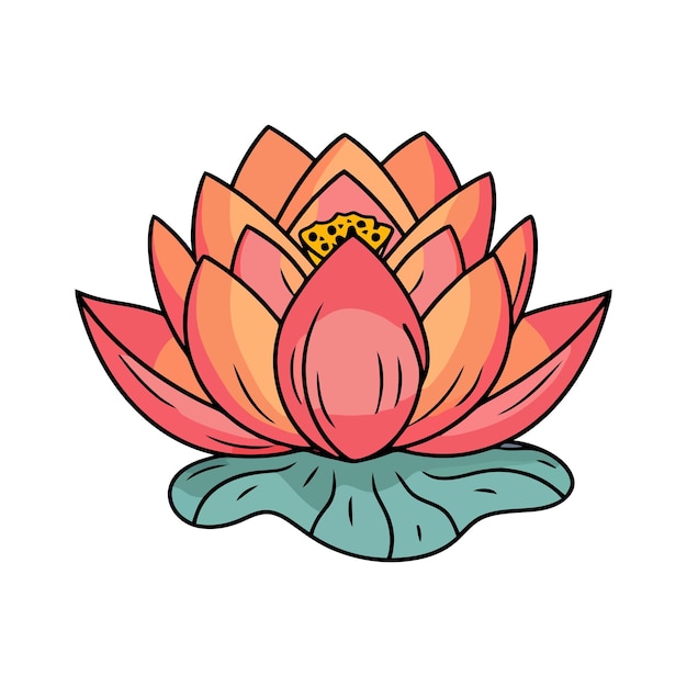 Lotusbloem pictogram geïsoleerd Lotusbloem schattig pictogram