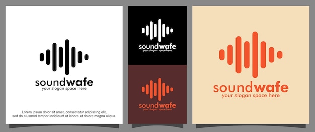 拡声器の音波のロゴのテンプレート