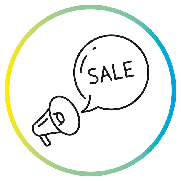 loudspeaker megaphone with speech bubble about sale icon discount banner offer