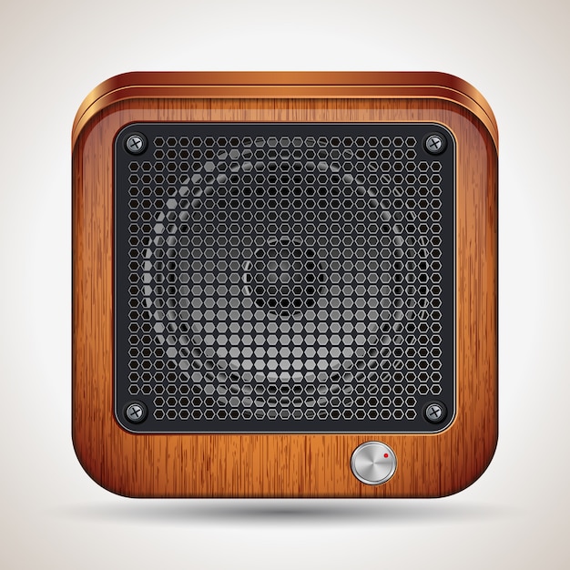 Loudspeaker square realistic vector icon