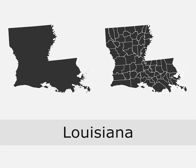 Vector louisiana map counties outline