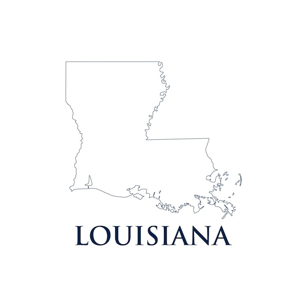 루이지애나 지도 아이콘 USA 아웃라인 로고 디자인 일러스트레이션