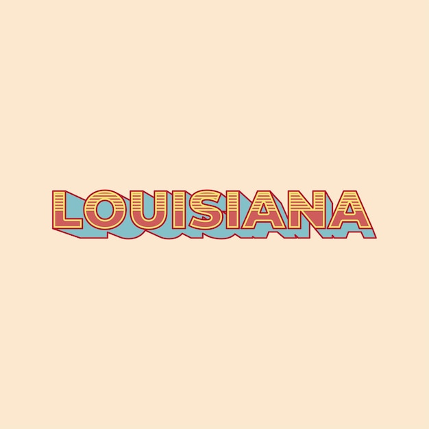 Vector louisiana state country vector retro vintage lettering design