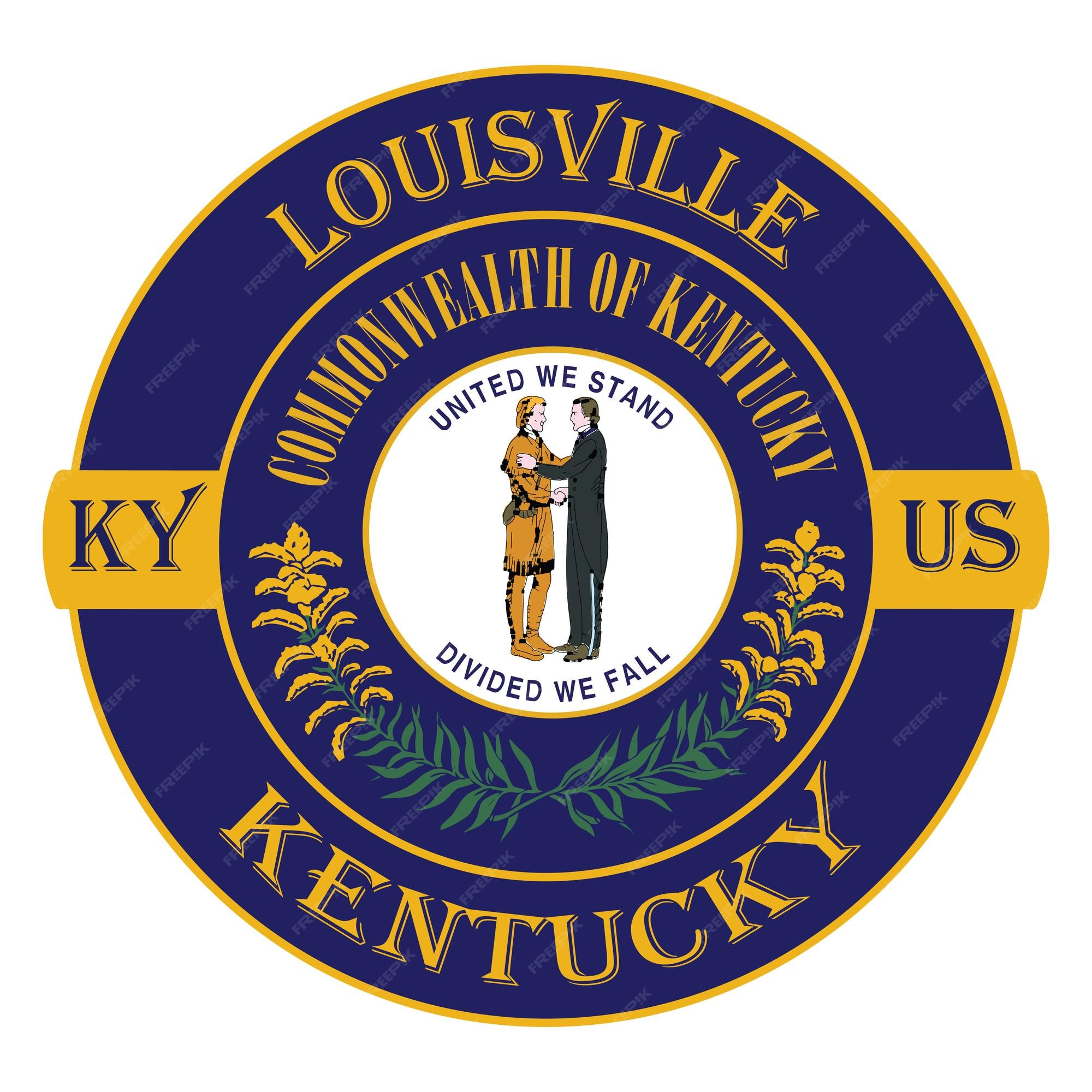 Premium Vector  Louisville kentucky flag usa travel souvenir seal stamp  badge sticker logo vector illustration eps