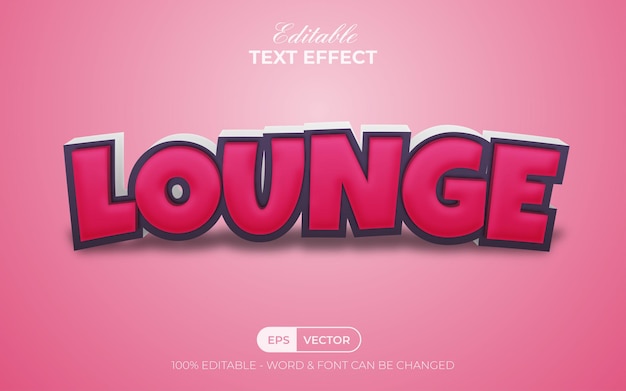 Lounge text effect comic style. Editable text effect.