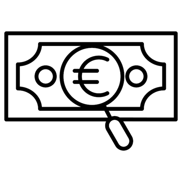 Иллюстрация денежного вектора лупы