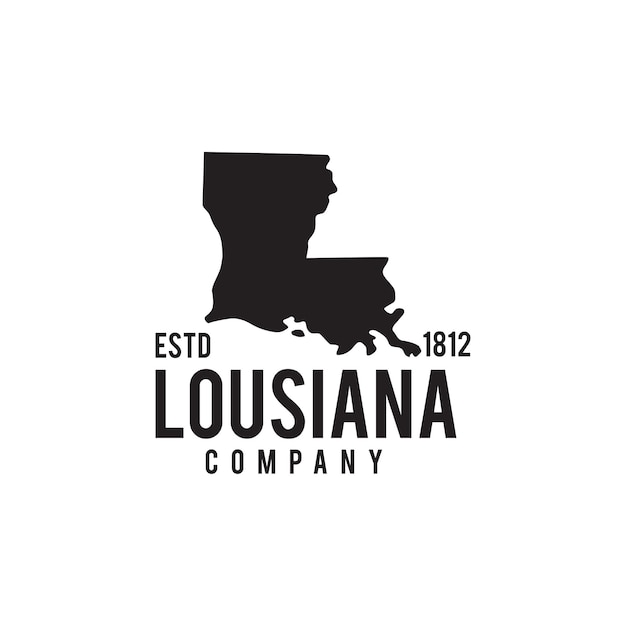 Lousiana map outline map logo design