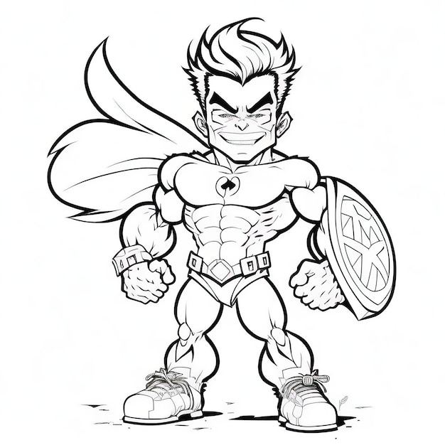 Vector lovable superhero squad actionpacked cartoon coloring pages