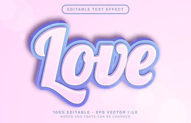 Love 3D bewerkbare teksteffectsjabloon