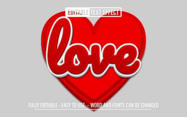 Love 3d editable text effect