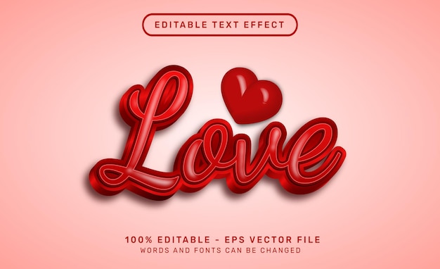 Love 3d text effect and editable text effect