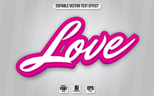 Love 3D Text Effect