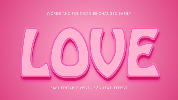 Love 3d text style design