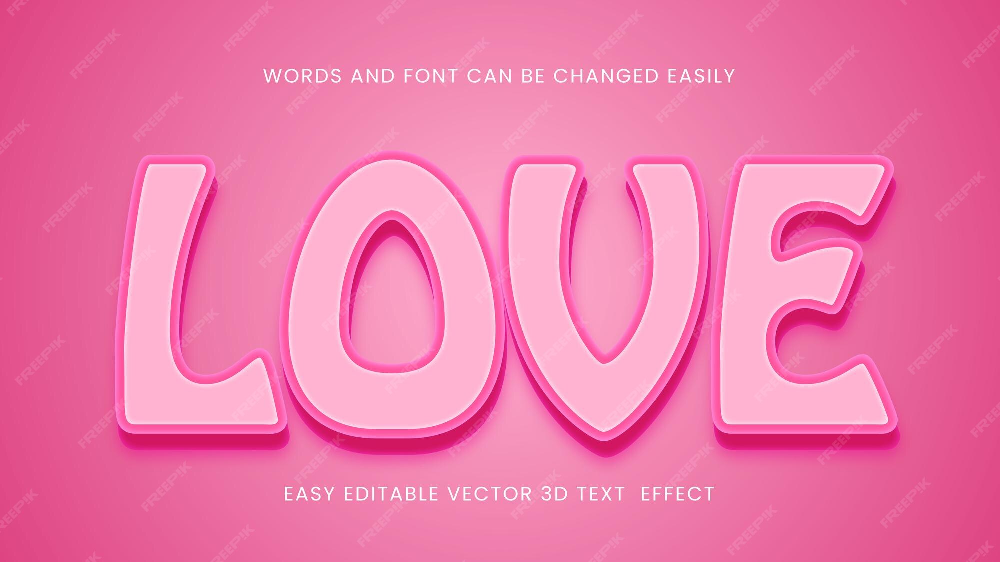 Premium vector love 3d text style design