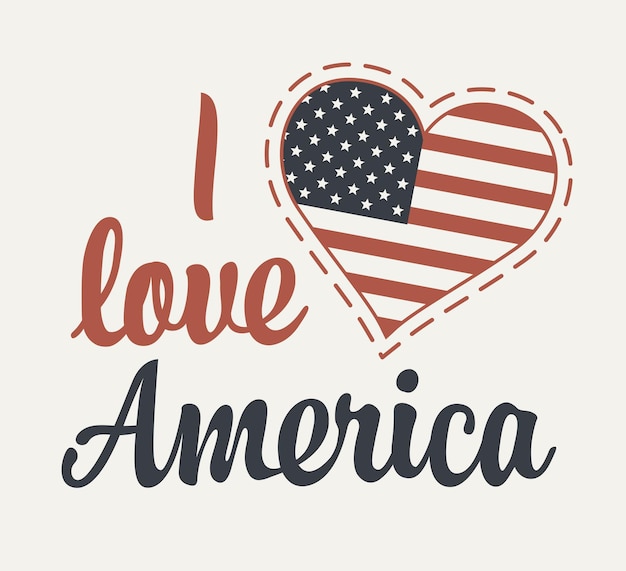 Vector love america travel poster