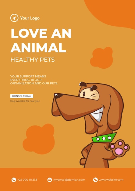 Love an animal healthy pets flyer design template