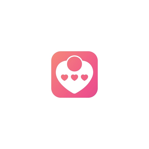 Love app icon vector logo design concept