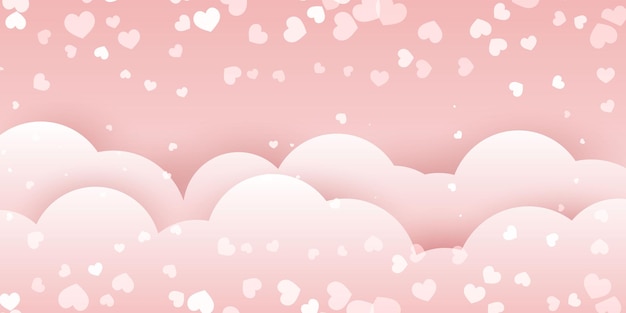 Vector love background with hearts