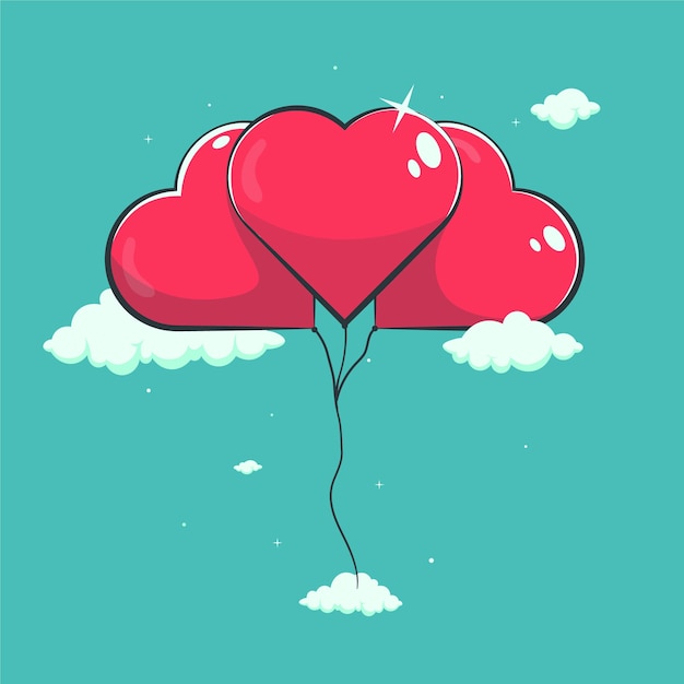 Love balloons illustration  