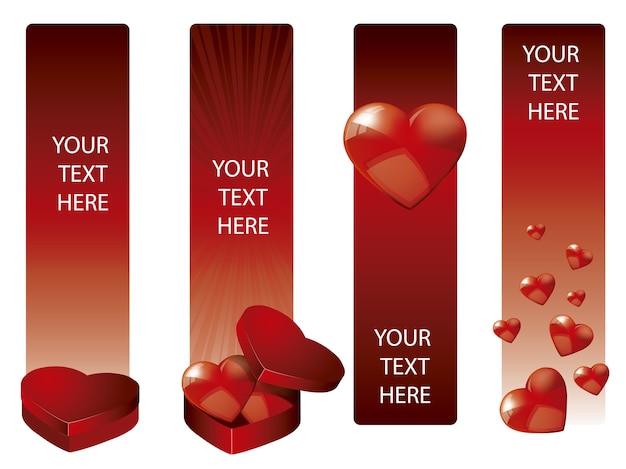 Vector love banners collection