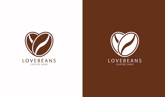 love beans coffee shop logo simple