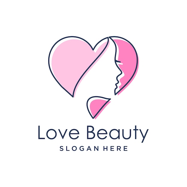 Love beauty logo design vector idea with modern concept