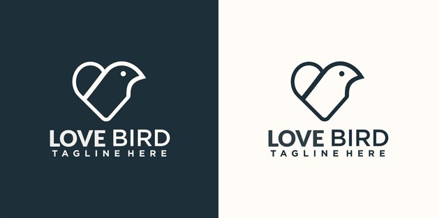 Vector love bird logo design template vector illustration