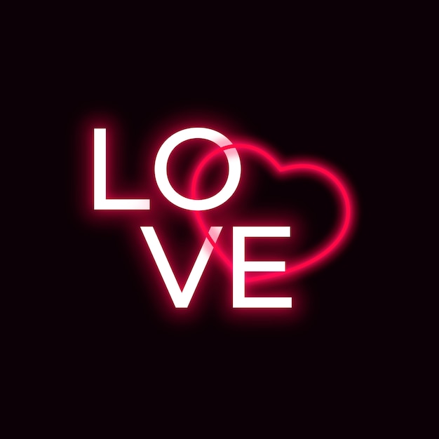 Vector love in black background