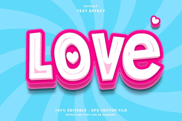 Love Bold 3D Editable Text Effect