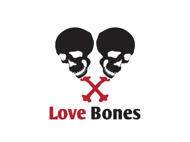 Love bones skull logo design