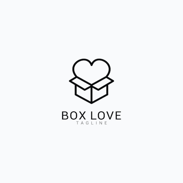 love box логотип значок дизайн шаблона плоский вектор Premium