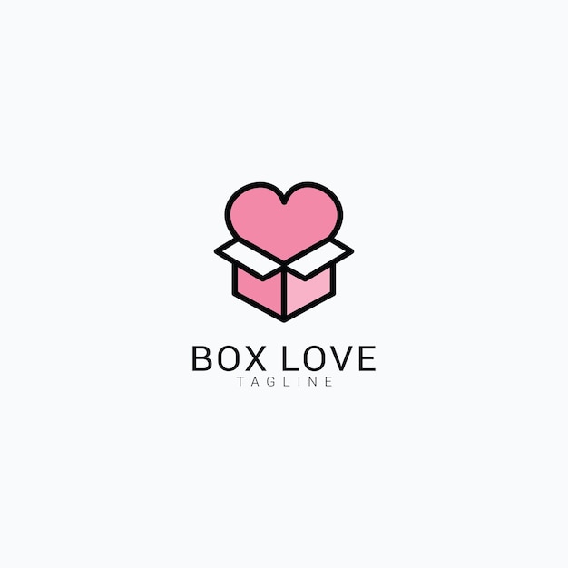 love box logo icon design template flat vector Premium