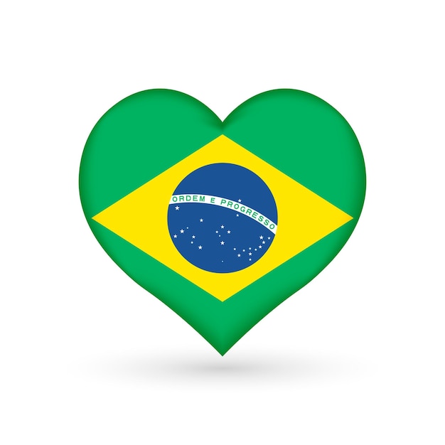 Love Brazil Text with flag a heart sign