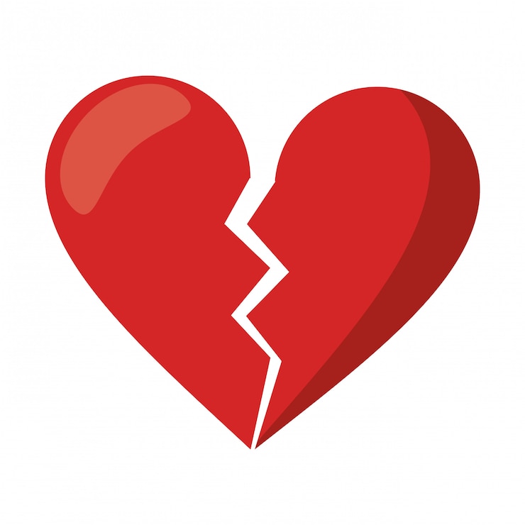 Vector love broken heart symbol