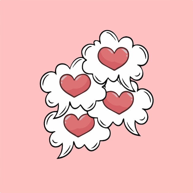 Simbolo di discorso bolla di amore social media post valentine vector illustration