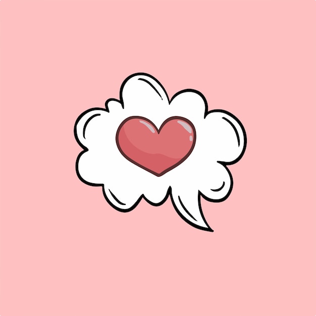 Love Bubble Speech Symbol Social Media Post Valentine Vector Illustration