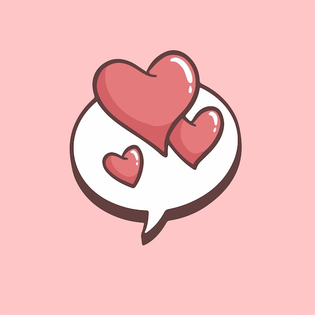 Love Bubble Speech Symbol Social Media Post Valentine Vector Illustration