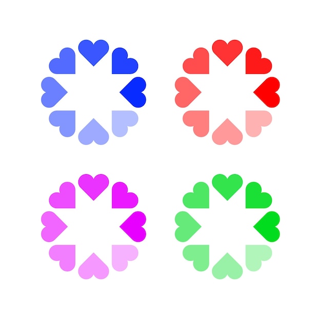 Love buffering icon in 4 colors Buffering hearts