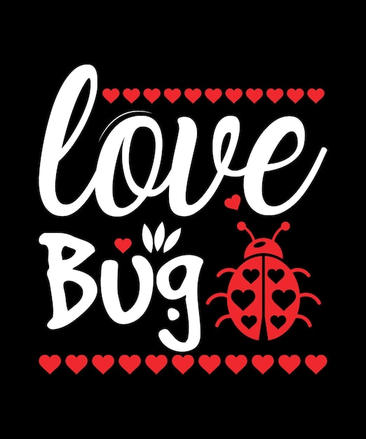 Vector love bug valentijnsdag t-shirt