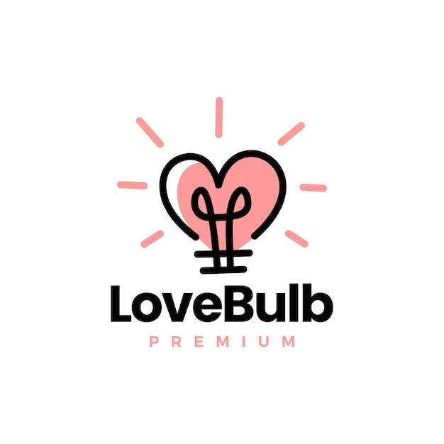 Love bulb lamp idea smart heart logo