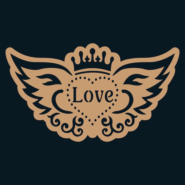 Cake topper 'love' per taglio laser o fresatura