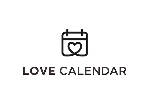love calendar logo design vector illustration