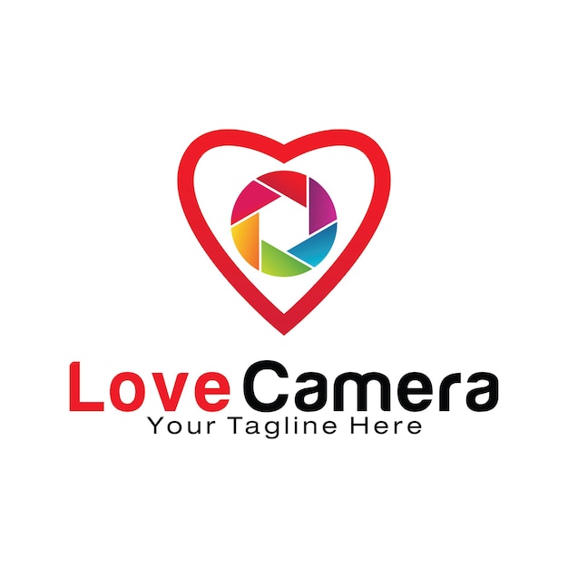 Love Camera logo design template