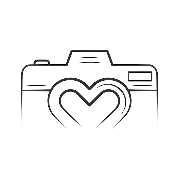 Love Camera Outline Vector Love Photography outline Camera Icon Camera Vector Photography Icon