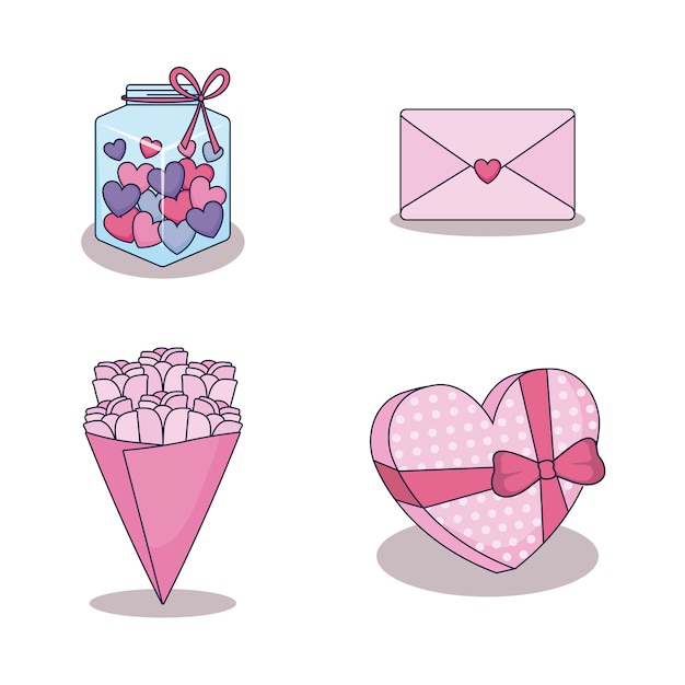 Love card set icons