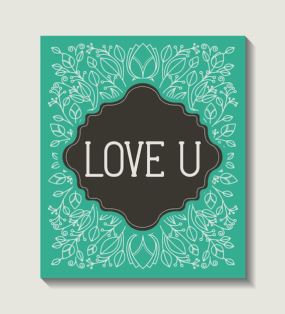 Love card vintage style frame vector illustration design